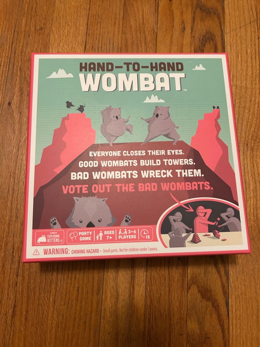 Hand-to-Hand Wombat Party Game - Pink & Teal Box brand new